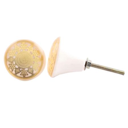 Gold Tiny Flower Resin Drawer Knob